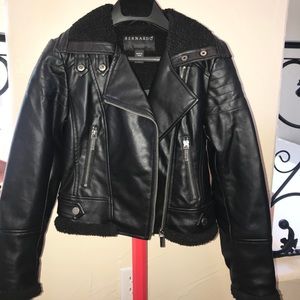 Bernardo little girls faux leather jacket size 7-8